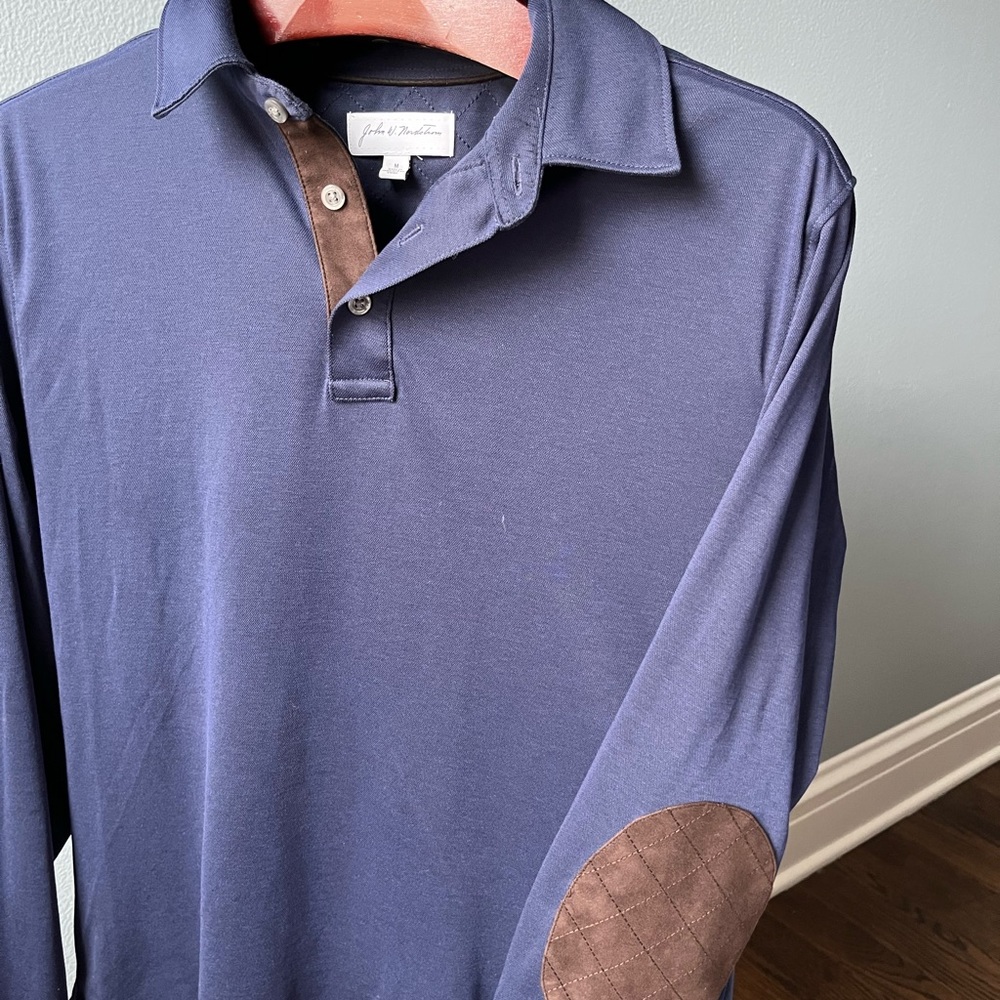 Mens Nordstrom brand long sleeve jersey knit polo M